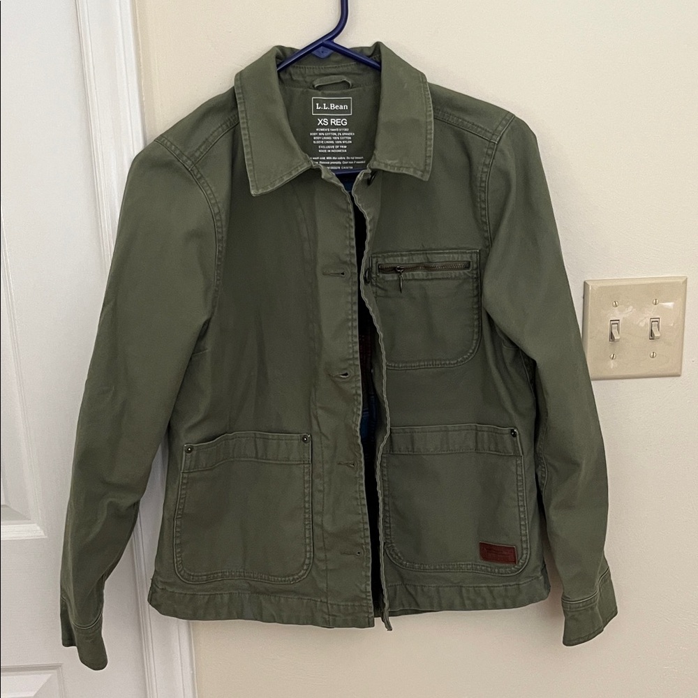 EUC L.L. Bean Olive Green Utility Jacket